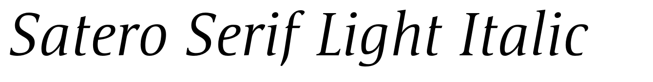 Satero Serif Light Italic